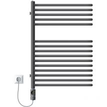 Luxebath - Elektrischer Badheizkörper 500x800 mm Anthrazit + Heizstab 600W Thermostat lcd Bildschirm, Designheizkörper mit Heizpatrone,