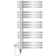 LuxeBath Elektrischer Badheizkörper IronEM 600x1200 mm Chrom mit Heizstab 1200W Thermostat Digitalanzeige, Handtuchheizkörper mit Heizpatrone,
