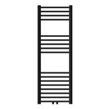 Radiador Toallero de Baño Sahara 400 x 1200 mm Negro Diseño Curvado con Conexión Central Calentador Secador de Toallas con Kit de Montaje Incluído,