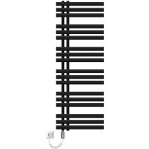 Luxebath - Radiador Eléctrico Iron em 500 x 1400 mm Negro Mate, Estufa Toallera Vertical con Elemento Calefactor Cromado 900W Termostato Individual,