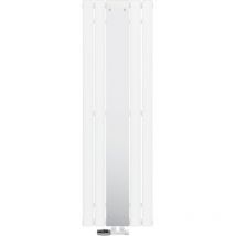 Luxebath - Radiateur de Salle de Bain avec Miroir, 1200x450 mm, Blanc, Connexion Centrale au Bas, avec Raccordement Forme d'Angle et Thermostat,