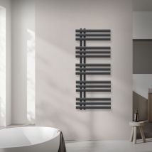 Luxebath - Radiateur de Salle de Bain Design Iron em, 500 x 1200 mm, Anthracite, en Acier Revêtu par Poudre, Sèche Porte Serviettes Chauffage pour