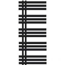 Luxebath - Radiateur Salle de Bain Design Iron em 500x1200 mm, en Acier, Noir Mat, Sèche-Serviette à Panneaux, Porte-Serviettes Chauffant, Raccordé