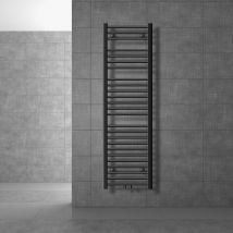 Luxebath - Radiateur de Salle de Bain Design Sahara, 400 x 1500 mm, Anthracite, Forme Droit avec Connexion Central, sans Kit de Raccordement, Non