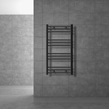 Luxebath - Radiateur de Salle de Bain Design Sahara, 500x800 mm, Anthracite, Forme Courbé avec Connexion Latérale, Chauffe Porte Serviettes avec Kit