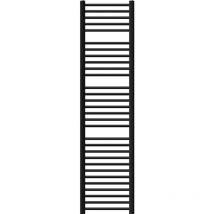 Luxebath - Radiateur de Salle de Bain Design Sahara, 400x1800 mm, Noir Mat, Forme Courbé avec Connexion Latérale, Chauffe Porte Serviettes avec Kit