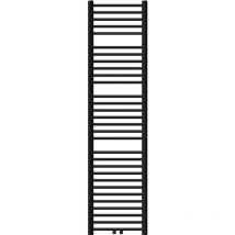 Radiateur de Salle de Bain Design Sahara, 400 x 1800 mm, Noir Mat, Forme Droit avec Connexion Central, sans Kit de Raccordement, Non Electrique, avec