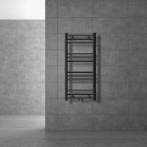 Luxebath - Radiateur de Salle de Bain Design Sahara, 400 x 800 mm, Anthracite, Forme Courbé avec Connexion Central, sans Kit de Raccordement, Non
