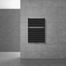 Luxebath - Radiateur de Salle de Bain Design Plat, 600 x 800 mm, Noir Mar, Raccord Central 50 mm, Monocouche, Vertical, Radiateur Design