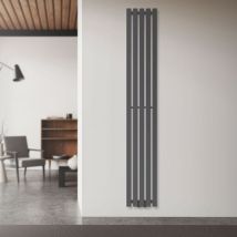 Luxebath - Luxe Bath Radiateur à Panneaux Design Stella 1800x260 mm, Anthracite, Plat, Monocouche, Raccord Central, Radiateur Mural Vertical,