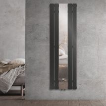 Luxebath - Radiatore a Pannello con Specchio 1600x450 mm Antracite Radiatore di Design Calorifero per Bagno Attacco Centrale Termoarredo Verticale