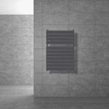 Luxebath - Radiatore da Bagno Steam 600 x 800 mm Antracite Termoarredo Monostrato Piatto Verticale Attacco Centrale 50 mm Termosifone da Muro