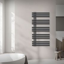 Luxebath - Radiatore Verticale Termosifone 600 x 1200 mm Calorifero Antracite Scaldasalviette Riscaldamento Termoarredo per il Bagno incl. Kit di