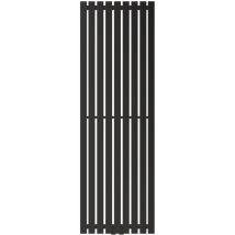 Luxebath - Radiatore di Design Stella 1400 x 480 mm Nero Opaco Termosifone a Pannello con Attacco Centrale Monostrato Termoarredo Piatto Verticale