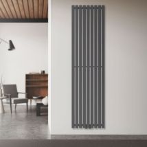Luxebath - Radiatore di Design Stella 1800 x 480 mm Antracite Termosifone a Pannello con Attacco Centrale Monostrato Termoarredo Piatto Verticale