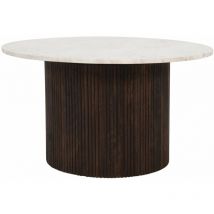 Verty Furniture - Luxor Mango Wood Coffee Table With Marble Top