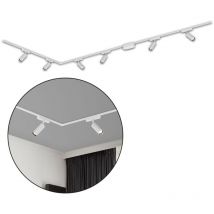 B.k.licht - Briloner Luxtrail Schienensystem, Komplettset, 6x led Spots, Warmweiß, L-Form, Weiß, 3m