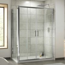 Pacific 1700x1000mm Double Sliding Shower Door Side Panel 6mm Glass - Luxura