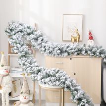 Luxuriöse, 2,7 Meter Lange Grüne Weihnachtsgirlande Aus Pvc, Einfache Installation Für Die Dekoration Von Haus, Hof Und Garten Mit Einer Sanften, 
