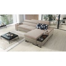 Kaiser - Luxuriöses, komfortables, modernes Ecksofa melody i maxi Tauro/Freya Beige/Dunkelbeige Rechts