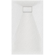Luxury 800 x 1200mm Low Profile Textured Shower Tray and Waste - White