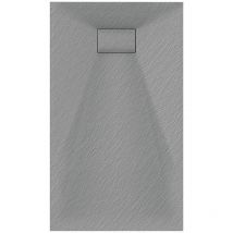 Gravity Bathrooms - Luxury 900 x 1600mm Low Profile Textured Shower Tray and Waste - Grey