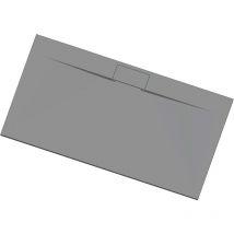 Gravity Bathrooms - Luxury 900 x 2000mm Low Profile Textured Shower Tray and Waste - Grey
