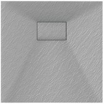 Gravity Bathrooms - Luxury 900 x 900mm Low Profile Textured Shower Tray and Waste - Square Grey