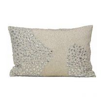 Riva - Luxury Hand Crafted Beaded Cushion Cover 100% Cotton White