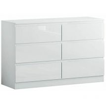 Carlton 6 Drawer Chest Cabinet in Matt White
