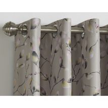 Alan Symonds - Luxury Living Blossom Bud Thermally Efficient Blackout Unlined Eyelet 90x90 Curtain Pair - Black