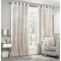 Alan Symonds - Luxury Modern Crushed Velvet Blush Fully Lined Ready Made Eyelet Ring Top Curtains 90x72'