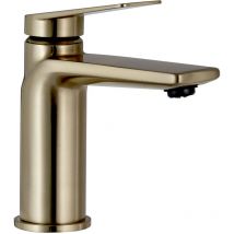Gravity Bathrooms - Luxury Sleek Modern Standard Mono Basin Mixer - Brushed Brass