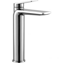 Gravity Bathrooms - Luxury Sleek Modern Tall High Rise Mono Basin Mixer - Chrome