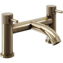 Gravity Bathrooms - Luxury Solid Brass Round Lever Bath Filler Tap - Brushed Brass