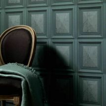 Erismann - Luxury Teal Marble Wood Panelling Effect Realistic Vinyl Wallpaper 6319-18