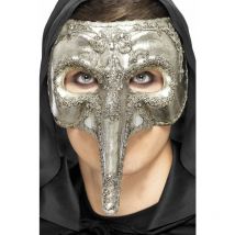 Luxury Venetian Capitano Mask Silver [27855]