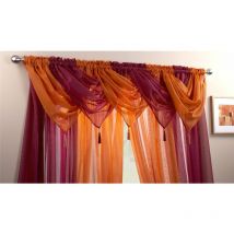Luxury Voile Tasselled Swag Panel Maroon