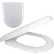 Unbranded - Luxury White Soft Close wc Toilet Seat d Shape Top & Bottom Adjustable Hinges