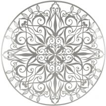 Art For The Home - Luxus Metal Art Wanddeko Mandala Silber Rund 80cm