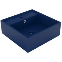 Maison Chic - Luxus-waschbecken Aufsatzwaschtisch Waschschale Für Badezimmer Überlauf Quadratisch Matt Dunkelblau 41x41 Cm De88644