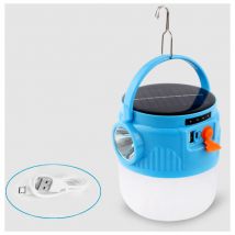 Rnemitery - Luz de camping led solar de 6000 mAh, linterna recargable usb, lámpara de camping portátil impermeable, 3 modos de iluminación de tienda,