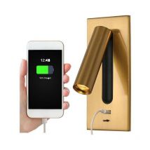 Ulisem - Luz de lectura Lámpara de cabecera led Lámpara de cabecera con interruptor oculto, Lámpara de cabecera de pared empotrada usb Luz de