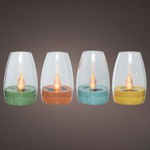 Lámpara Mesa Solar Led Efecto Llama Panel Policristalino 1.2V Ø6.2x9cm Colores Surtidos 895850