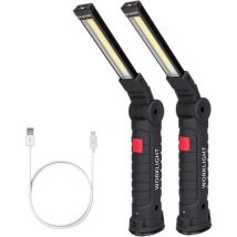 Briday - Luz de trabajo led, luces de trabajo recargables cob con base magnética, rotación de 360 grados y 5 modos, lámpara de inspección con