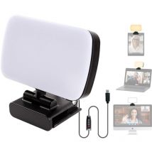 Luz de videoconferencia, panel LED con clip, 120 LED y 3 temperaturas de color, luz fotográfica, lámpara fotográfica para transmisión en PC,