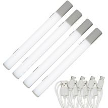 Led Atomant Sl - Lampe d'armoire led 200LM 6000K avec batterie rechargeable. Chargement via usb-c. Lot de 4 u.