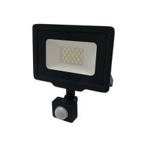 Foco Proyector led 20W (100W) Negro con Sensor IP65 1600lm - Blanco Día 6000K