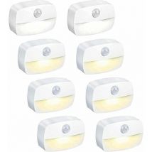 Ontway - Luz nocturna led con sensor de movimiento, [paquete de 8] Luz nocturna infantil, encendido/apagado, iluminación de armario con adhesivo,