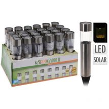 Luz solar led inoxidable 33 cm , Luz solar Led Inoxidable 33cm. -Marca: . -Diseñada para colocarse en el exterior, esta lámpara tiene forma